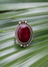 Ruby Ring Sterling Silver, July Birthstone, Boho Southwestern Ring, SKU 6188