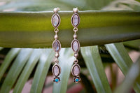 Moonstone Earrings, Sterling Silver Moonstone and Turquoise Earrings, SKU 6270