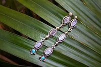 Moonstone Earrings, Sterling Silver Moonstone and Turquoise Earrings, SKU 6270