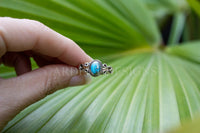 Anillo de plata esterlina azul cobre turquesa, anillo de apilamiento, anillo Boho, SKU 6219