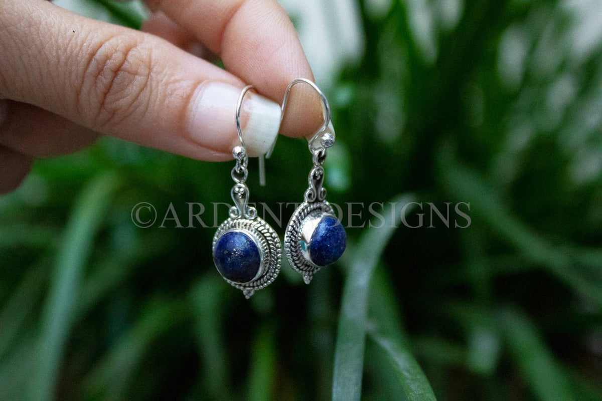 Lapis Lazuli Earrings, Silver Sterling Earrings, SKU 6101