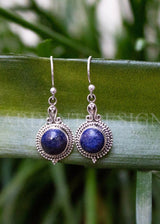 Boucles d'oreilles Lapis Lazuli, Boucles d'oreilles en argent sterling, SKU 6101