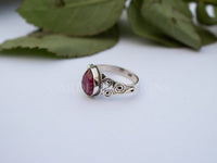 Red Ruby Gemstone Sterling Silver Ring, July Birthstone, Propose Ring, SKU 6202