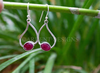 Ruby Earrings, Ruby Gemstone Sterling Silver Earrings, July Birthstone, SKU 6095