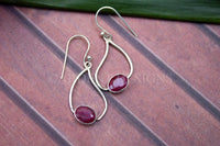 Ruby Earrings, Ruby Gemstone Sterling Silver Earrings, July Birthstone, SKU 6095