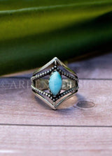 Larimar Ring, Chevron Band Ring, SKU 6258