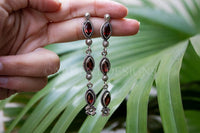 Garnet Earrings, Bohemian Garnet, 925 Sterling Silver, January Birthstone, SKU 6103