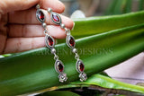 Boucles d'oreilles grenat, grenat de Bohême, argent sterling 925, pierre de naissance de janvier, SKU 6103