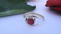 Anillo de plata de ley con piedras preciosas de rubí rojo, piedra natal de julio, anillo de propuesta, SKU 6203