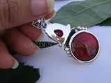 Ruby Pendant Sterling Silver, Red Stone Pendant Handmade Artisan, SKU 6148