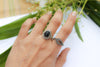 Black Onyx Ring, Onyx Sterling Silver Ring, Black Stone, SKU 6121