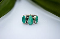 Turquoise Ring, Natural Turquoise Sterling Silver, December Birthstone, SKU 6139