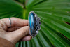Labradorite Ring, Blue Flash Labradorite Sterling Silver Ring, SKU 6254