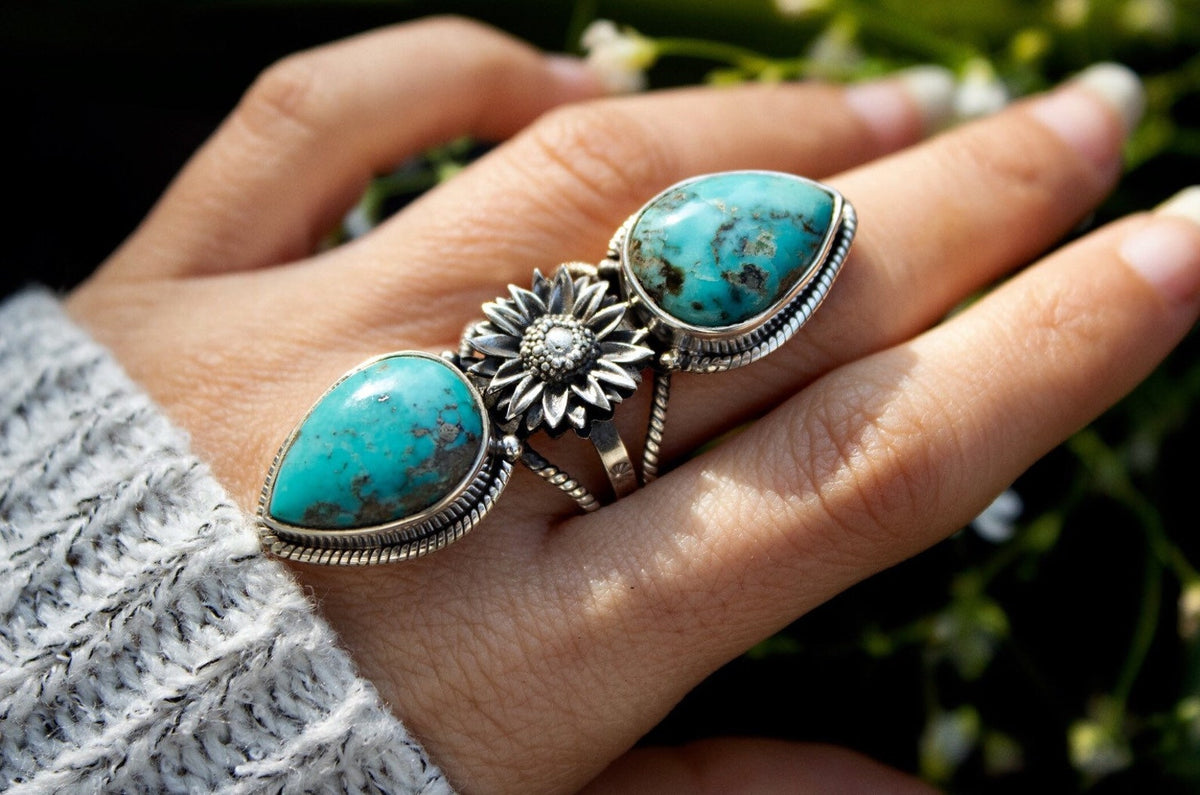 Natural Turquoise Sterling Silver Ring, December Birthstone, SKU 6213