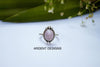 Rose Quartz Sterling Silver Ring, Boho Ring, Pale Pink Stone Ring, SKU 6175