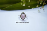 Rose Quartz Sterling Silver Ring, Boho Ring, Pale Pink Stone Ring, SKU 6175