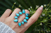 Turquoise Ring, Natural Turquoise Silver, Boho, December Birthstone, SKU 6138