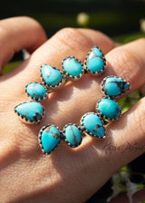 Turquoise Ring, Natural Turquoise Silver, Boho, December Birthstone, SKU 6138