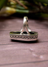 Coffin Ring, Black Onyx Ring, Vintage Inspired, SKU 6162