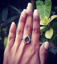 Anillo de topacio místico, anillo de promesa, anillo bohemio, SKU 6170