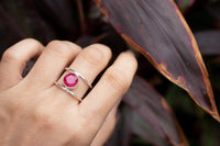 Red Ruby Gemstone Ring, July Birthstone, Propose Ring, SKU 6174