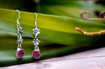 Ruby Earrings, Ruby Gemstone Sterling Silver Earrings, July Birthstone, SKU 6098