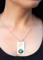 Turquoise Pendant, Sterling Silver, December Birthstone, Handmade Chain, SKU 6334