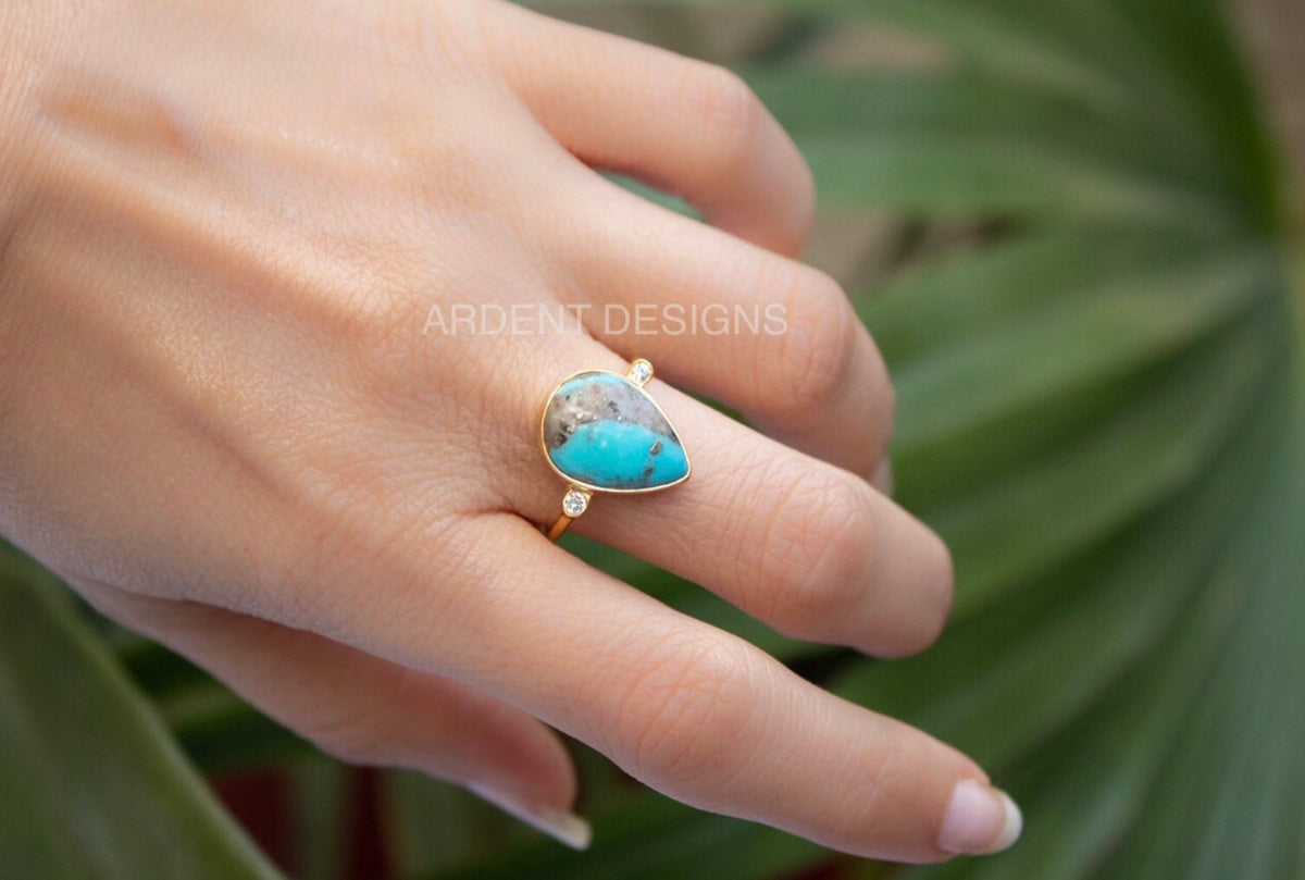 Gold Turquoise Ring, 14k Gold Filled Ring, Turquoise Jewelry, SKU 6112