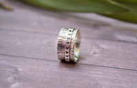 Anillo giratorio de plata esterlina Fidget Ring, anillo giratorio de fase lunar, anillo celestial, SKU 6242