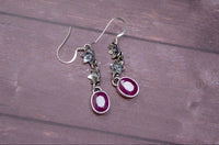 Ruby Earrings, Ruby Gemstone Sterling Silver Earrings, July Birthstone, SKU 6098