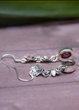 Ruby Earrings, Ruby Gemstone Sterling Silver Earrings, July Birthstone, SKU 6098