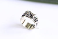 Anillo giratorio de girasol para mujer, banda de anillo Fidget de plata esterlina, SKU 6233