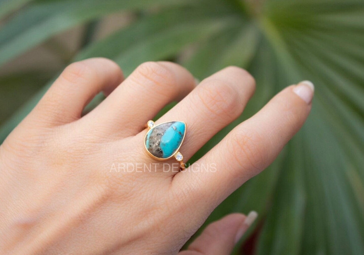 Gold Turquoise Ring, 14k Gold Filled Ring, Turquoise Jewelry, SKU 6112