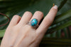 SET of 3 Rings or Single Turquoise Ring, Stack Ring, Rustic Hammered Band, SKU 6266
