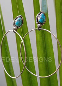 Turquoise Earrings, Turquoise Jewelry, Sterling Silver Earrings, Boho, SKU 6102