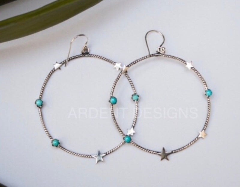 Turquoise Earrings, Turquoise Jewelry, Sterling Silver Earrings, SKU 6096