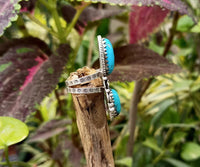 Natural Turquoise Ring, Turquoise Ring Sterling Silver, SKU 6252
