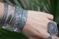 Sterling Silver Cuff Bracelet, Handcrafted Cuff Boho SKU 6092
