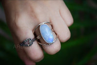 Moonstone Ring, Boho Ring, June Birthstone, SKU 6165