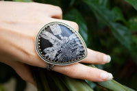 Chrysanthemum Ring Sterling Silver, Witchy Ring, Statement Ring, Gift Wife Mom, SKU 6320