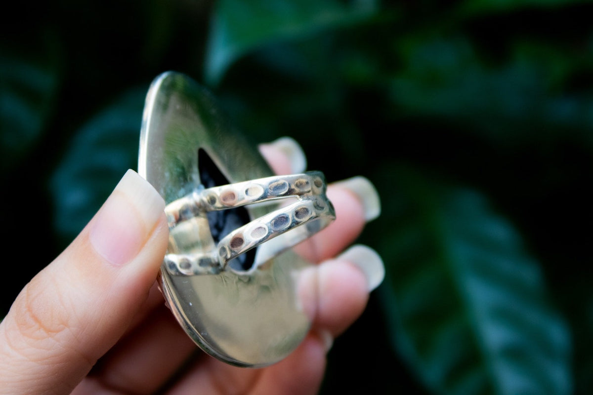 Anillo de crisantemo plata de ley, anillo de bruja, anillo de declaración, regalo esposa mamá, SKU 6320