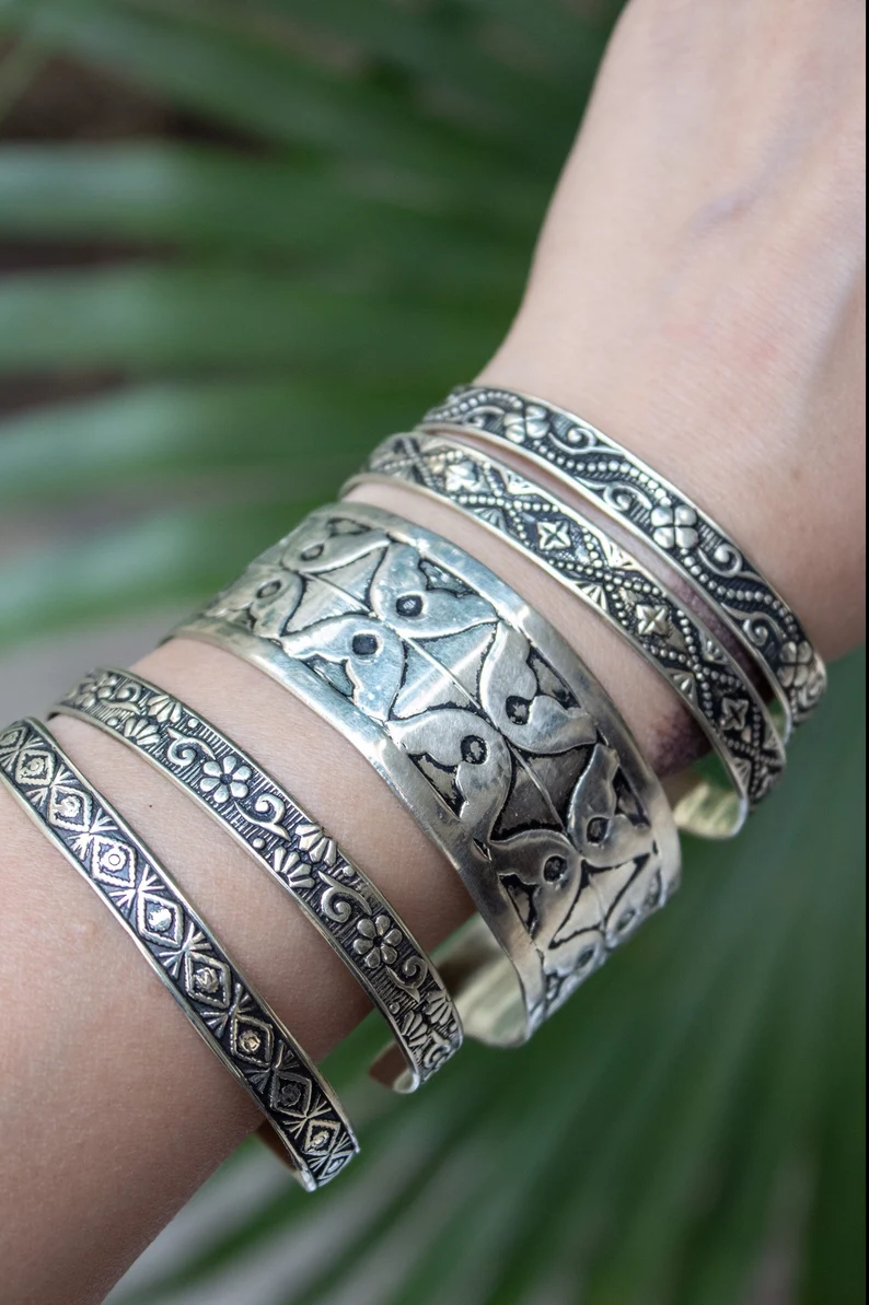 Bracelet de manchette fait main, cadeau pour elle, bijoux pour femmes, bracelet géométrique, SKU 6088