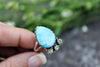 Boho & Hippie Styled Larimar and Peridot Ring, AR-3041